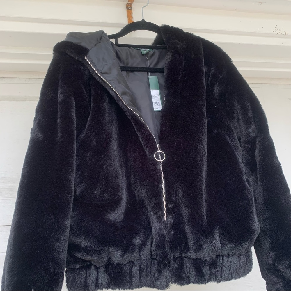 Wild Fable brand new black shirt sweater fuzzy jacket size small
